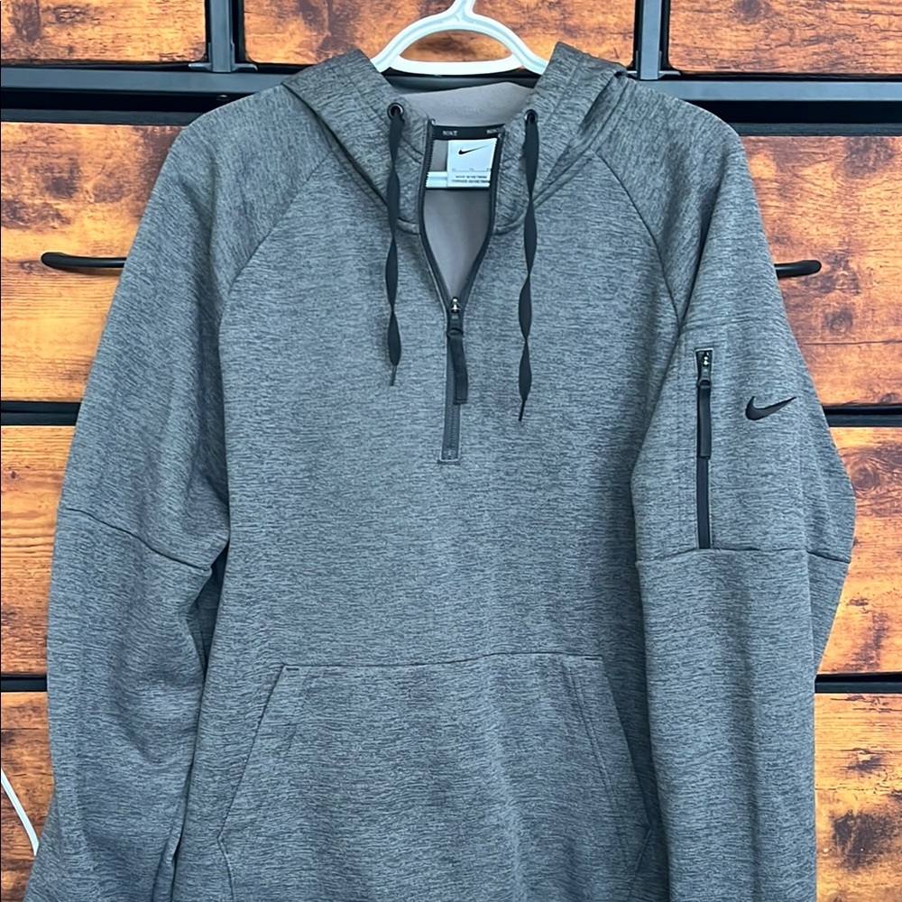 Nike Gray Hoodie with Zipper Pocket